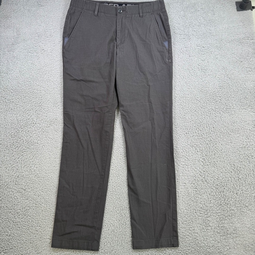 Under Armour Mens 34x31 Chino Pants Charcoal‎ Gray Straight Leg Stretch